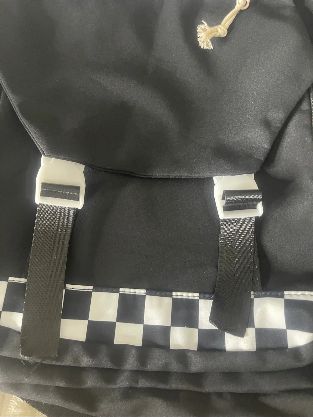 NWT Boy’s Black & White Checkerboard Kids School Backpack Multiple Pockets & Zip